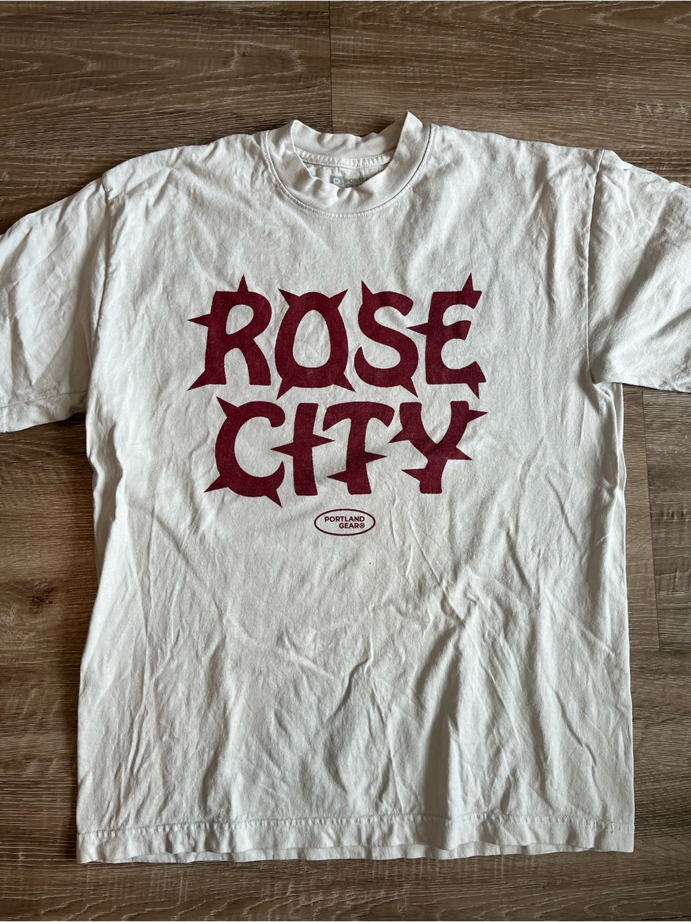 Portland Gear Rose City White Tee Shirt Medium 100% Cotton